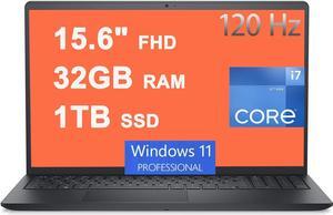 Dell Inspiron 15 3000 3520 Business Laptop 15.6" FHD WVA Anti-Glare 120Hz Intel 10-Core i7-1255U Processor 32GB RAM 1TB SSD Intel Iris Xe Graphics HDMI Win11Pro Black