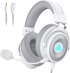 EKSA USB Gaming Headset for PC, Computer Headphones with Detachable Noise Cancelling Microphone, 7.1 Surround Sound, 50MM Driver, Wired Headset with Mic for PS4/PS5, Xbox One, Laptop, Work (E900Pro)