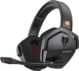 NUBWO G06 Dual Wireless Gaming Headset with Microphone for PS5, PS4, PC, Mobile, Switch: 2.4GHz Wireless + Bluetooth - 100 Hr Battery - 50mm Drivers - Orange (NUBWO-G06)