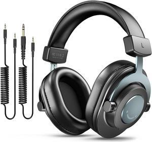 FIFINE Studio Monitor Headphones for Recording-Over Ear Wired Headphones for Podcast Monitoring, Streaming Comfortable Equipment with Detachable Cables 3.5mm or 6.35mm Jack, Black, on PC/ (ABCD2210H8)