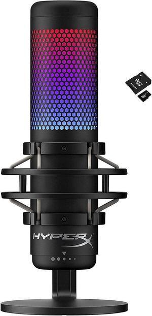 HyperX QuadCast S  RGB USB Condenser Microphone for PC, PS4, PS5 and Mac, Anti-Vibration Shock Mount, 4 Polar Patterns, Pop Filter, Gain Control, Gaming, Streaming, Podcasts, Kwalicable Micro SD Ca