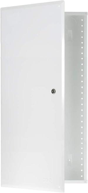 Legrand - OnQ Media Enclosure with Hinged Door, 28 Inch Metal Media Box with Key Lock, Cable Management Box to Hide Cords and Store Devices, Color, EN2850 (EN2850)