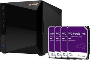 Asustor AS3304T 4 Bay NAS Quad-Core CPU, 2.5Gbe Port, 2GB DDR4 + 48TB HDD (Four 12TB HDD Included)
