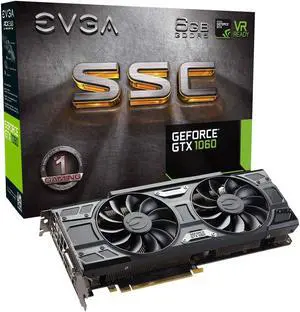 EVGA GeForce GTX 1060 6GB SSC GAMING ACX 3.0, 6GB GDDR5, LED, DX12 OSD Support (PXOC) Graphics Card 06G-P4-6267-KR (Renewed)