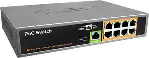 BV-Tech 9 Port PoE+ Switch (8 PoE+ Ports | 1 Uplink Port) – 120W – 802.3af/at