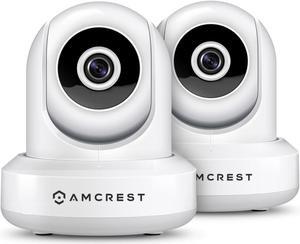 2-Pack Amcrest ProHD 1080P WiFi/Wireless IP Security Camera IP2M-841 Pan/Tilt, 2-Way Audio, Optional Cloud Recording, Full HD 1080P 2MP, Super Wide 90° Viewing Angle, Night Vision (White)