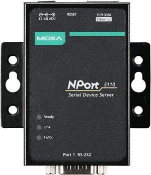 MOXA NPort 5110 - 1 Port Serial Device Server, 10/100 Ethernet, RS232, DB9 Male