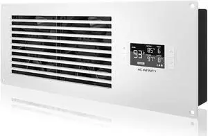 AC Infinity AIRFRAME T7-N White, High-Airflow Cooling Fan System 16", Intake Airflow, for AV Equipment Rooms, Closets, and Enclosures