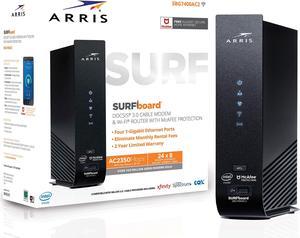 ARRIS SURFboard (24x8) DOCSIS 3.0 Cable Modem Plus AC2350 Dual Band Wi-Fi Router, approved for Cox, Spectrum, Xfinity & more (SBG7400AC2)