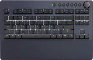 iKBC Table E401 White Backlit LED Mechanical Keyboard with Cherry MX Red Switch for Windows/Mac, Tenkeyless Keyboards with Built-in Palmrest, Dark Gray Case, Black ABS 87 Keycaps, ASIN/US QWERTY
