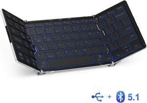  Folding Keyboard, iClever Bluetooth Travel Keyboard, Sync Up to  3 Devices, Metal Build, USB-C Recharge, Portable Foldable Keyboard with  Stand Holder for iPad, iPhone, Smartphone, Laptop and Tablet : Electronics