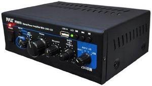 Pyle PTAU23.5 2X40W Mini Power Amplifier System - Dual Channel Home Audio Sound Mixer, Stereo Receiver Box with USB, RCA, Headphone, AUX, MIC Input, LED, for PA, Home Entertainment and Studio Use