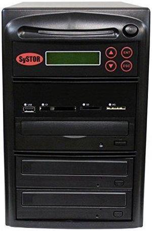 Systor Multi Media Flash Backup Center + 1 to 2 SATA Blu-Ray Duplicator - Back Up Different Flash Memory Drives (USB/SD/CF/MS/MMC) to CD/DVD/BD/BD-R/BDXL