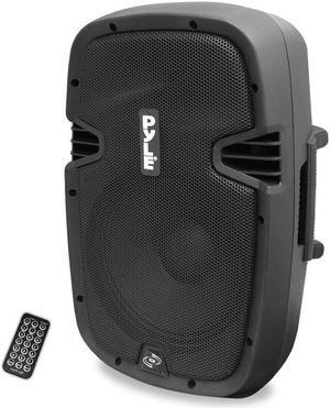 Powered Active PA Loudspeaker Bluetooth System - 10 Inch Bass Subwoofer Monitor Speaker and Built-in USB for MP3 Amplifier, DJ Party Portable Sound Equipment Stereo Amp Sub for Concert Audio or Band M