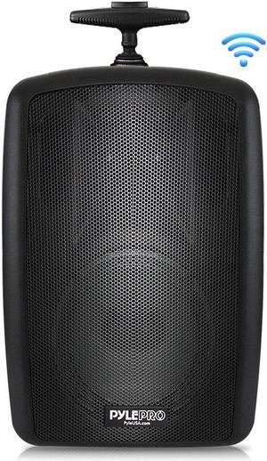 Wireless Portable PA Speaker System - 360W Bluetooth Compatible Battery Powered Rechargeable Outdoor DJ Sound Speaker Microphone Set with MP3 USB SD FM Radio RCA 1/4" Mic in Wheels - Pyle PPHP8MBA