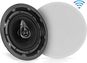 Ceiling and Wall Mount Speaker - Wireless Bluetooth 8” Dual 2-Way Audio Stereo Sound Subwoofer Kit with, 360 Watts, in-Wall & in-Ceiling Flush Mount for Home Surround System - Pyle PWRC85BT