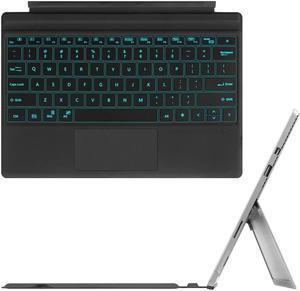 Fintie Microsoft Surface Pro 7 Type Cover, [7-Color Backlit] Ultra-Slim Portable Wireless Bluetooth Keyboard with Rechargeable Battery and Trackpad, Compatible with Pro 6/Pro 5/Pro 4/Pro 3 (Black)