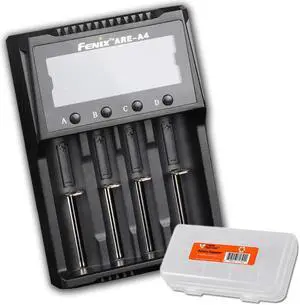 Fenix are-A4 Multifunctional Smart Battery Charger for Popular Rechargeable Batteries with LumenTac Battery Organizer