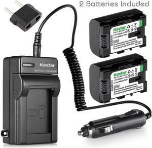 Battery (2-Pack) and Charger for JVC BN-VG107U, BN-VG108U, BN-VG114U, BN-VG121U Li-ion Rechargeable Battery Pack