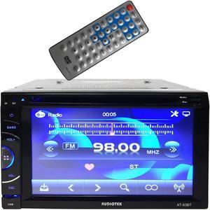 AUDIOTEK - AT-63BT- 6.5" Double-Din AM/FM/MP3/MP4 Playable w/Bluetooth/USB/AUX/SD/DVD/CD Touchscreen Car Media Player Receiver System