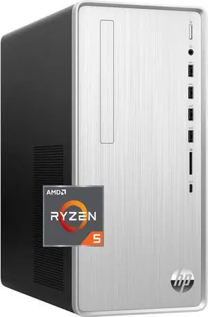 HP Pavilion TP01-2137C Desktop AMD Ryzen 5 5600G 3.9GHz up to 4.4GHz  6 cores AMD Radeon Graphics 12GB DDR4-3200 RAM 1TB HDD+256GB SSD Windows 11 Home - 318H8AA
