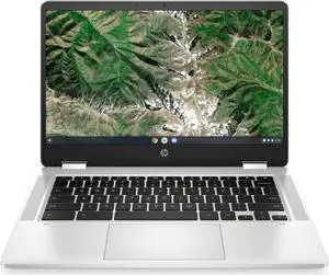 HP Chromebook x360 14a-ca0036tg 14" Intel Celeron N4120 1.10 GHz up to 2.60 GHz 4GB 64GB eMMC Intel UHD Graphics 600 Chrome OS Laptop, Silver - 446Q3UA