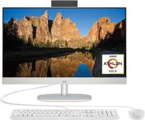 HP 24-cr0046 23.8" FHD All-In-One Desktop AMD Athlon Gold 7220U, Dual-core 2.4GHz up to 3.7 GHz 4GB DDR4-3200 MHz RAM 256GB SSD AMD Radeon Graphics Windows 11 Home - 7L018AA