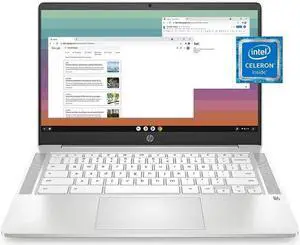 HP 14-cf2704ds 14" HD Laptop Intel Celeron N4120 1.10GHz up to 2.60GHz, 4 cores Intel UHD Graphics 600 4GB DDR4-2400 MHz RAM 64GB eMMC Windows 11 Home - 6L6Y2UA