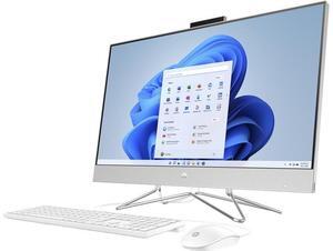 HP 27-dp0056 27" FHD IPS Intel Celeron G5900T 3.2 GHz 4GB DDR4-2666 MHz RAM 1TB HDD Intel UHD Graphics 610 Windows 11 Home All-in-One Desktop, Silver - 9EF15AA-I601