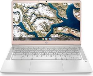 HP Chromebook 14a-na0702ds 14" Intel Celeron N4120 1.1 GHz up to 2.6 GHz 4GB RAM 128GB eMMC Intel UHD Graphics 600 ChromeOS, Pale Rose Gold- 8T834UAR-I004