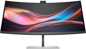 HP Series 7 Pro 734pm 34" WQHD IPS Curved Monitor 21:9 2000:1 400 nits, 5MP HDR, Speakers, Edge-lit, Tilt & Swivel, USB Ports, DisplayPort & HDMI - 8K157UT