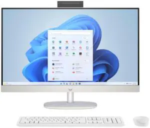 HP 27-cr1000i 27" FHD IPS Intel Core Ultra 5 125U 1.3 GHz up to 4.3 GHz 8GB DDR5 256GB SSD Intel Graphics Windows 11 Home All-in-One Desktop, White - 9A8H0AV-V001