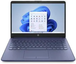HP 14-dq0803ds 14" Intel Celeron N4120 1.1 GHz up to 2.6 GHz 4GB DDR4-2400 MHz RAM 64GB eMMC Intel UHD Graphics Windows 11 Home Laptop, Blue - A9ET5UA