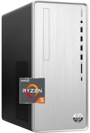 HP TP01-2137C Desktop AMD Ryzen 5 5600G 3.90GHz up to 4.40GHz 12GB DDR4-3200 MHz RAM 1TB HDD +256GB SSD AMD Radeon Graphics Windows 11 Home, Minor Scratches and Dents - 318H8AA