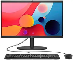 HP 22-dg0040 21.45" FHD Intel Processor N200 3.2 GHz 8GB DDR5 512GB SSD Intel UHD Graphics Windows 11 Home All-in-One Desktop, Black, Minor Scratches and Dents - 9C9X4AA