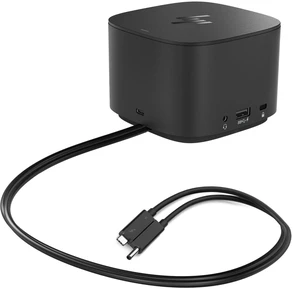 HP Thunderbolt Dock G2 with Combo Cable compatible with Thunderbolt systems and USB Type-C systems with power and video system and supports 1 Gb of Ethernet, DisplayPort and VGA, Black - 3VL22AV HP Thunderbolt Dock G2 with Combo Cable compatible with Thunderbolt systems and USB Type-C systems with power and video system and supports 1 Gb of Ethernet, DisplayPort and VGA, Black - 3VL22AV