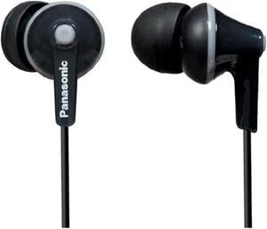 Panasonic ErgoFit Earbud Headphones with Microphone and Call Controller Compatible with iPhone Android and Blackberry  RPTCM125K  InEar Black Earpads SML