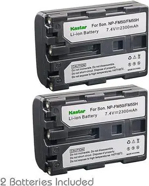 Kastar 2X NP-FM50 InfoLithium Battery for Sony NP-FM30 NP-FM50 NP-FM51 NP-QM50 NP-QM51 NP-FM55H and CCD-TR DCR-PC DCR-TRV DCR-DVD DSR-PDX GV HVL, Select Sony M Type Equivalent Camcorder Digital Camera