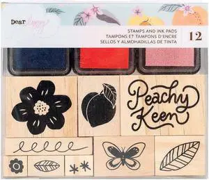 American Crafts Wooden Stamps & Ink Pads Dear Lizzy Its All Good 718813594196