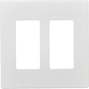 50pcs 2 Gang Screwless Snap On Decorator Wall Plate White