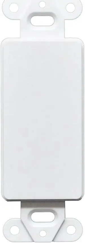 1 Gang Decorator Blank Wall Plate Insert White