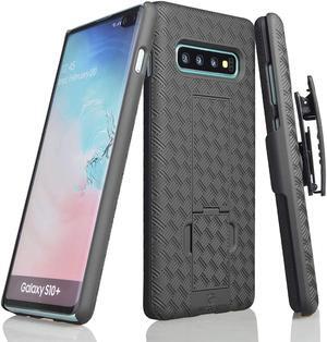Samsung Galaxy S10 Plus Holster, WizGear Shell Holster Combo Case for Samsung Galaxy S10 Plus Holster with Kick-Stand and Belt Clip (for S10 Plus Only)