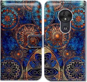 Bcov Moto G7 Play Case 2019,Moto G7 Optimo Case, Gorgeous Colours Circle Mandala Leather Flip Case Wallet Cover with Card Slot Holder Kickstand for Motorola Moto G7 Play