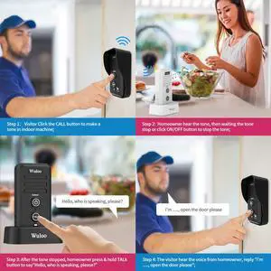 Wireless Intercom Doorbells for Home Classroom, Waterproof Electronic Doorbell Chime with 2640 Feet Range 3 Volume Levels Rechargeable Battery (1&1-Black) Wireless Intercom Doorbells for Home Classroom, Waterproof Electronic Doorbell Chime with 2640 Feet Range 3 Volume Levels Rechargeable Battery (1&1-Black)