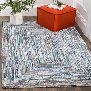Safavieh Nantucket Collection NAN215A Handmade Boho Cotton Area Rug, 4' x 6', Multi