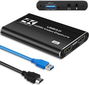 New Capture Card, 4K Video Capture Card Usb 3.0 1080P 60Fps  Audio Video Capture Device Portable Video Converter Game Capture Adapter For Gaming Streaming Live