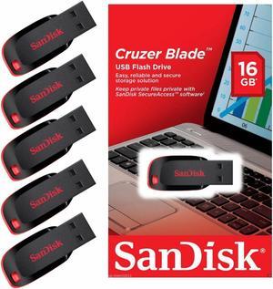 5 x SanDisk 16GB Cruzer Blade USB Thumb Pen Flash Drive Memory Stick SDCZ50-016G