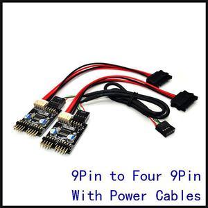 9pin USB header 1 to 4 Extension Cable Card Desktop 9-Pin USB HUB USB 2.0 9 pin Connector Adapter Port Multilier with 30cm cable