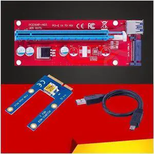 Mini PCI-E PCI Express Extender Riser Card 1x To 16x PCIE Mining Card USB 3.0 Power Cable Adapter for BitCoin BTC Miner Machine