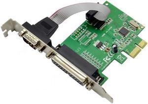 RS232 RS-232 Serial Port COM & DB25 Printer Parallel Port LPT to PCI-E PCI Express Card Adapter Converter WCH382 Chip